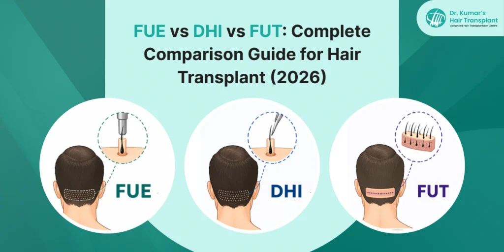 FUE vs DHI vs FUT Complete Comparison Guide for Hair Transplant